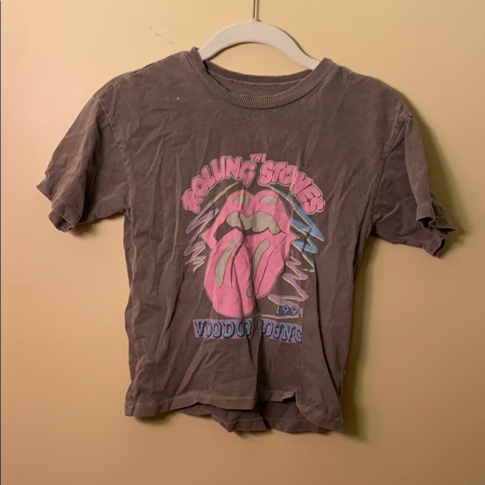Grey faded wash graphic tee